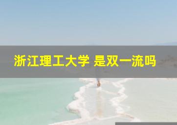 浙江理工大学 是双一流吗